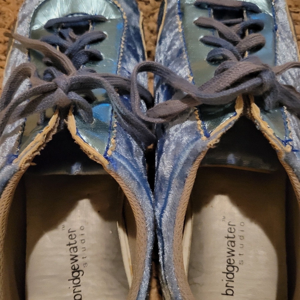 WOMENS VINTAGE BRIDGEWATER STUDIO VELVET SHOES BABY BLUE SIZE 6.5 - Picture 7 of 11